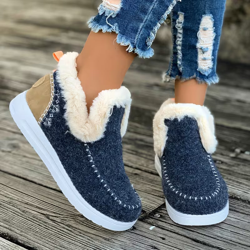 Women'S Winter Fleece Ankle Boots