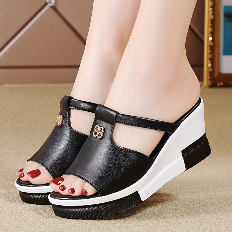 Women's Fashion Slip-On Slippers with Thick Sole