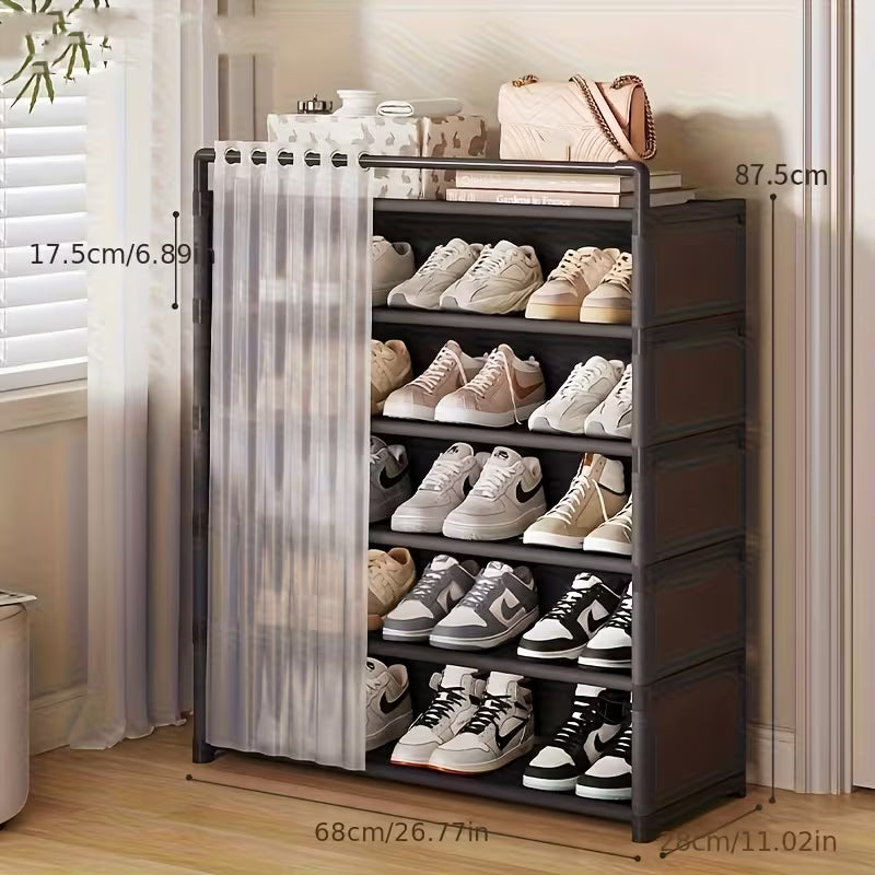 1 Set - Dustproof Transparent Retail Shoe Display Cabinet, Foldable,