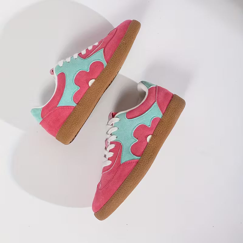 Women's Pink &amp; Mint Green Colorblock Casual Sneakers