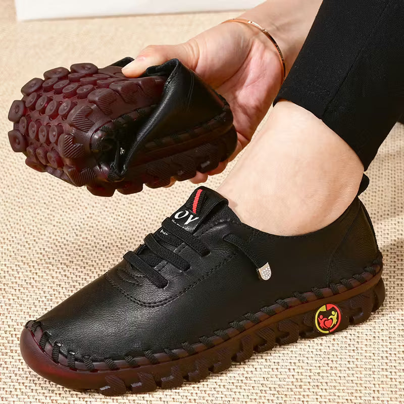 Casual Women Shoes Platform Loafers Lace Up Flats