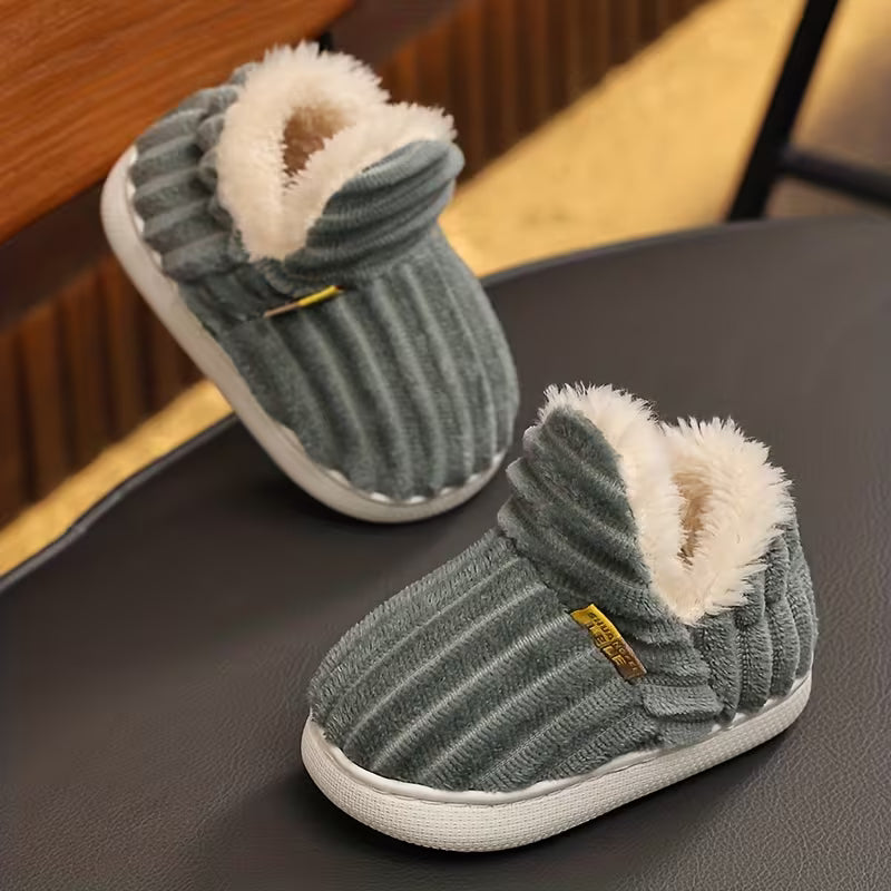 Casual Non-Slip Plush Home Slippers for Boys Girls