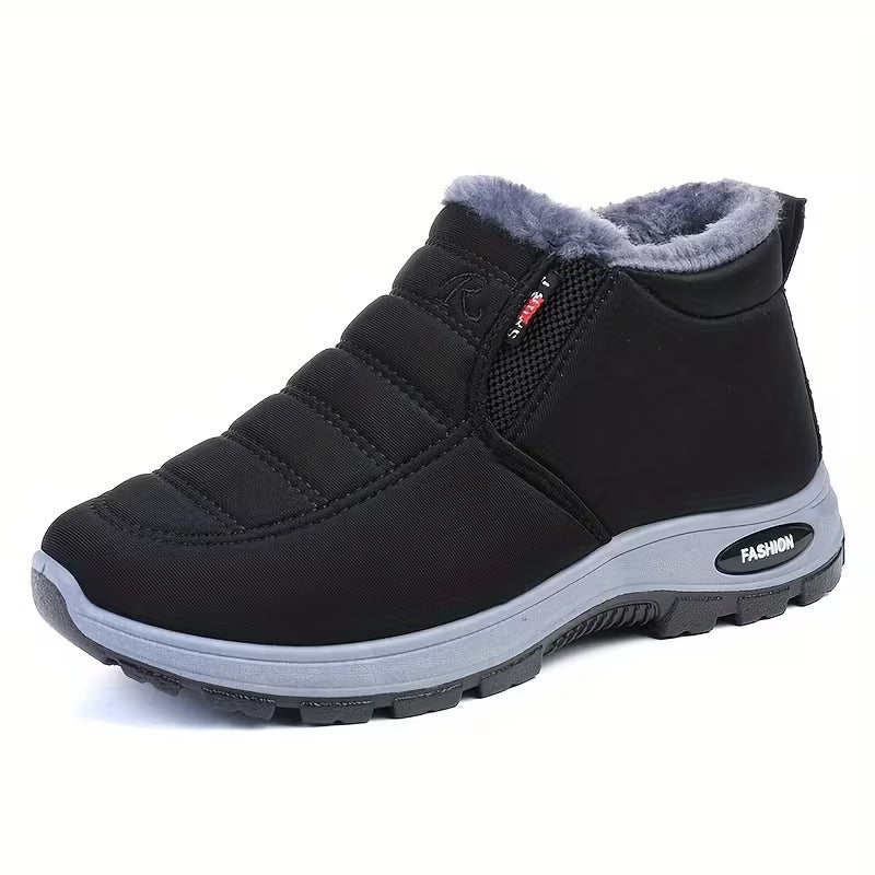 Women's Solid Color Fluffy Boots – Warm &amp; Cozy Winter Ankle Boots