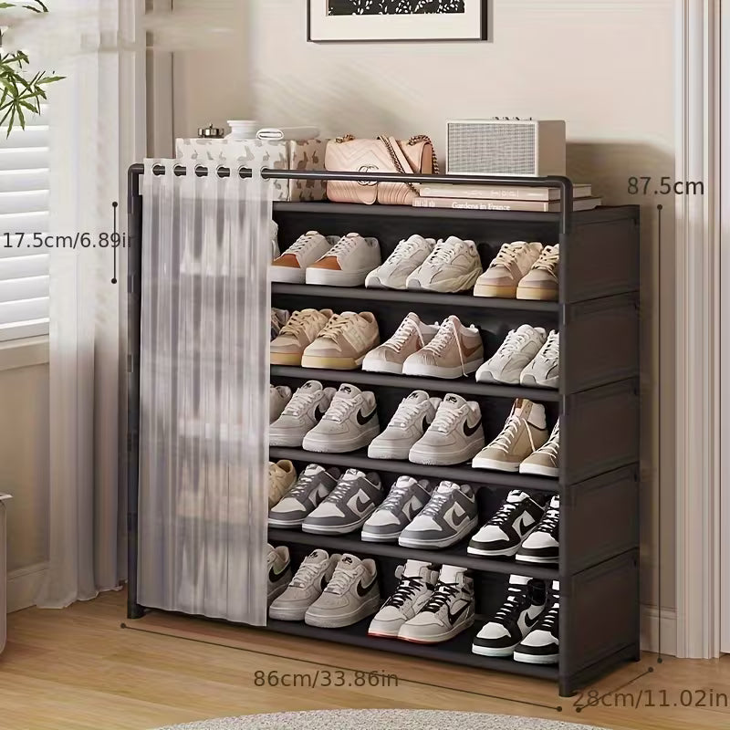 1 Set - Dustproof Transparent Retail Shoe Display Cabinet, Foldable,