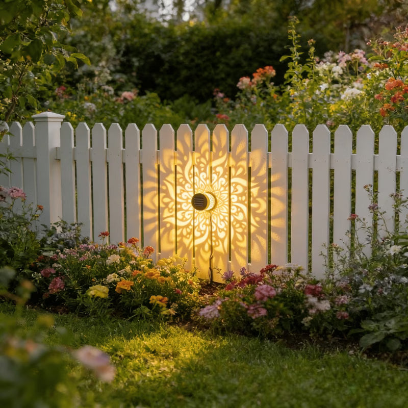 Mandala Light, Solar Fence Light Outdoor Projection