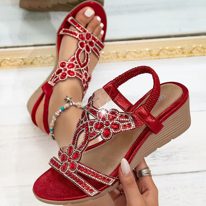 Women'S Wedge Platform Summer Sandals - Bohemian Style
