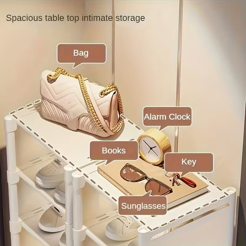 8-Tier Slim Shoe Rack Organizer, Metal And Plastic