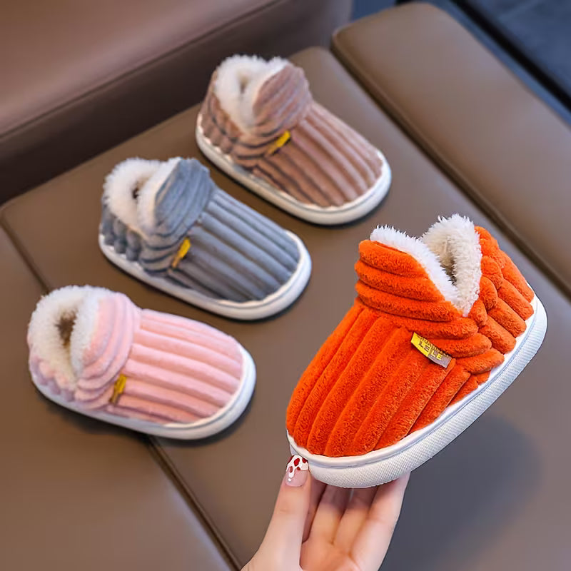 Casual Non-Slip Plush Home Slippers for Boys Girls