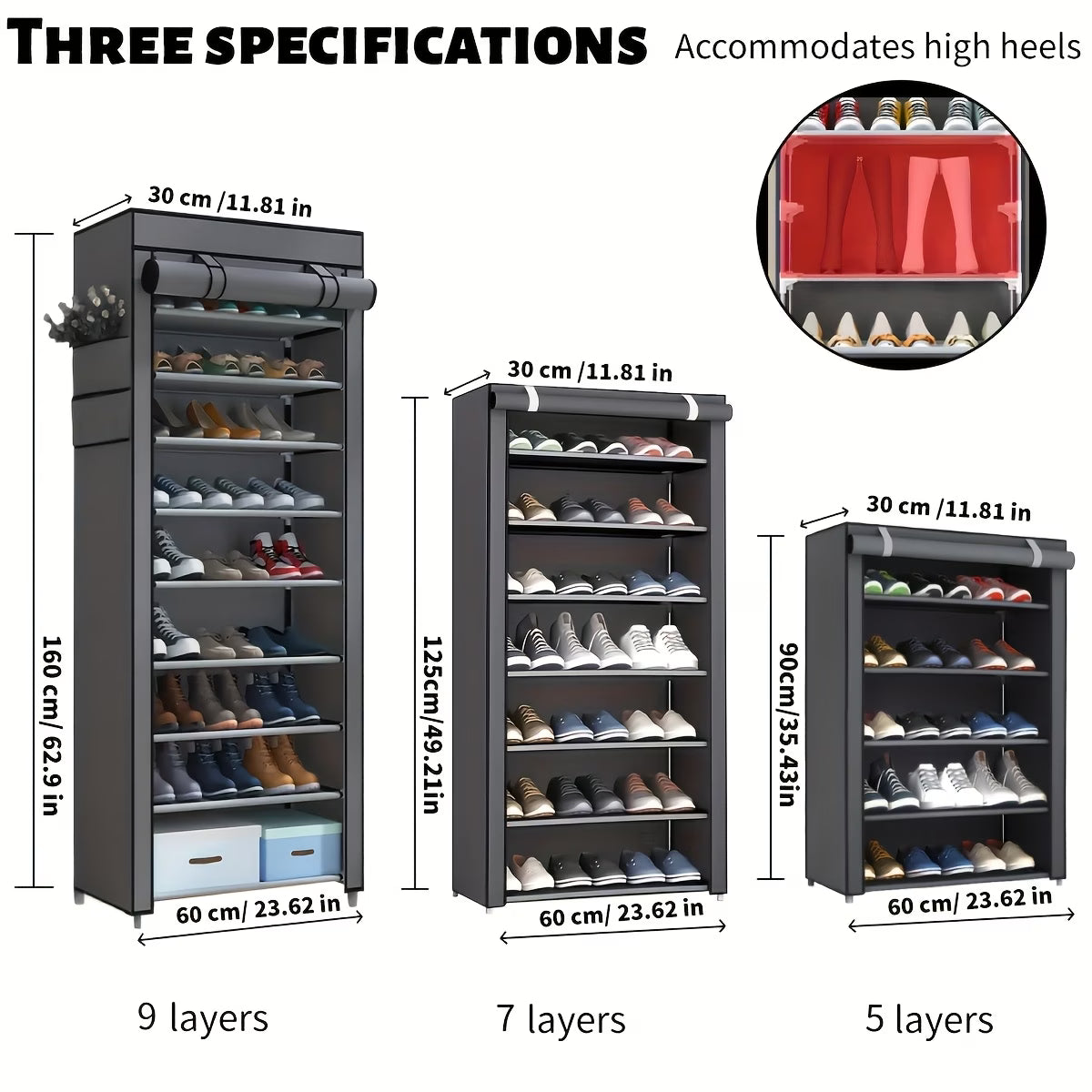 Multi-functional 5/7/9-tier Shoe Organizer