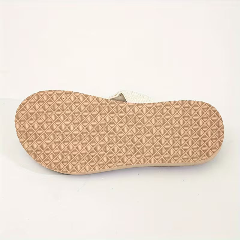 Classic Women'S Wedge Sandals Easy Beige Elastic