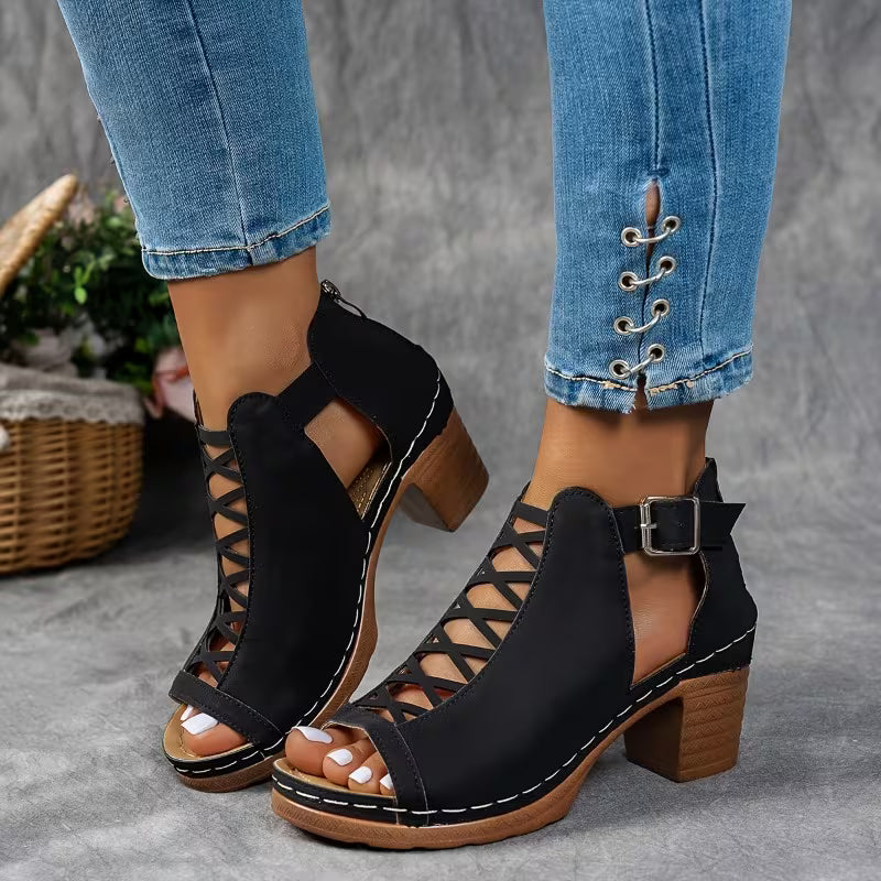 Women'S Summer Black Classic Fashion Wedge Sandals