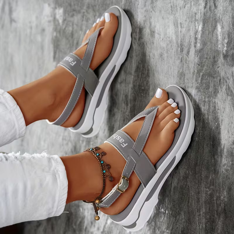 Summer Women'S Easy Solid Color Wedge Sandals