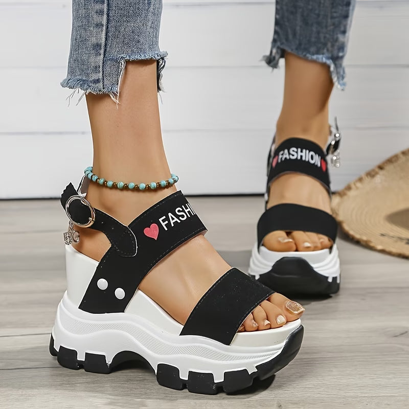 Women's Wedge Heeled Sandals, Platform Open Toe