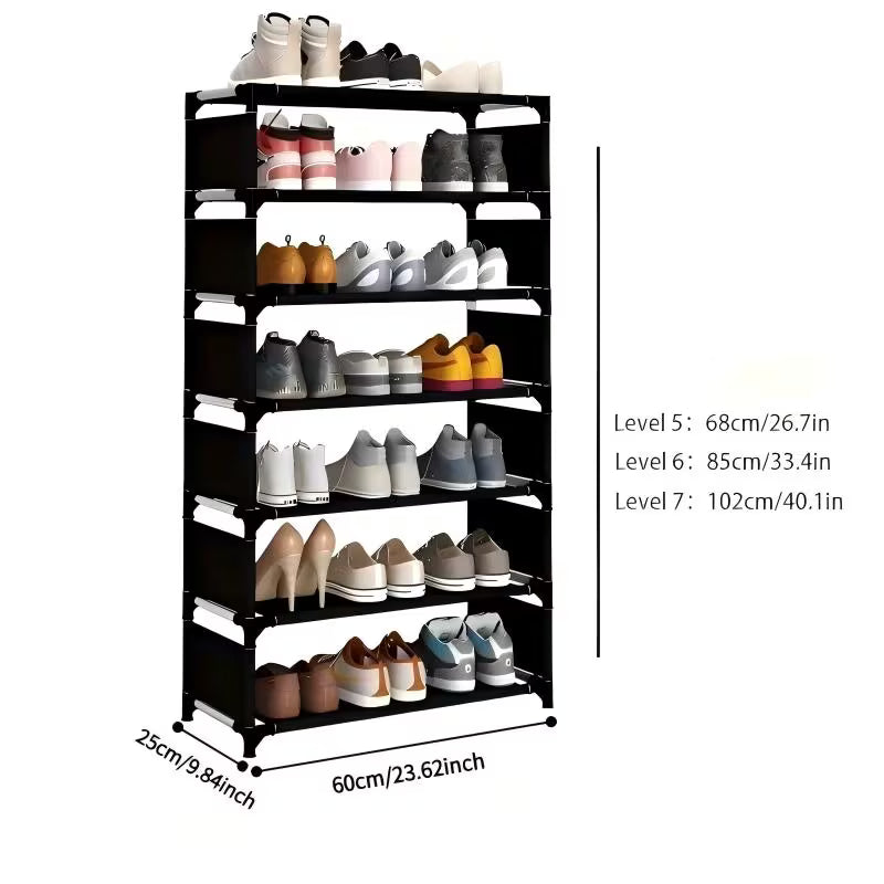 1pc Space-Saving 5/6/7 Tier Shoe Rack