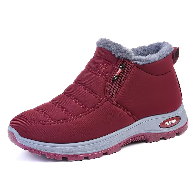 Women's Solid Color Fluffy Boots – Warm &amp; Cozy Winter Ankle Boots