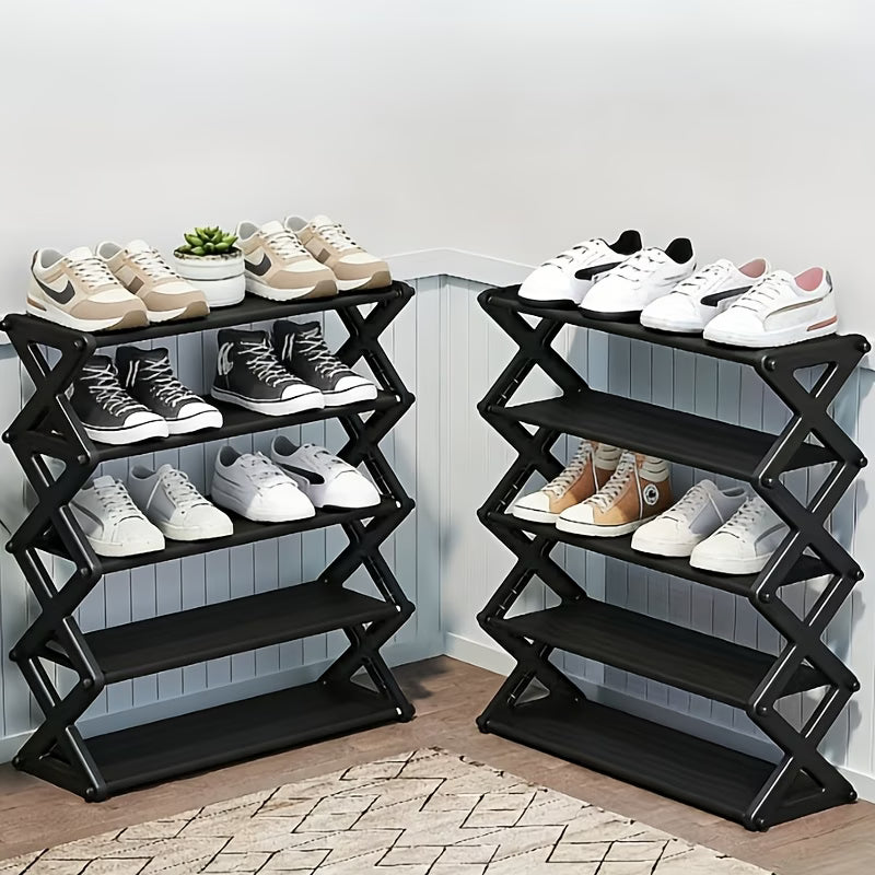 X-Shaped Multi-Functional Shoe Storage System, Multi-Layer