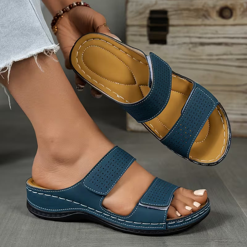 Women'S Sandals, Two-Strap Open-Toe Wedge Sandals