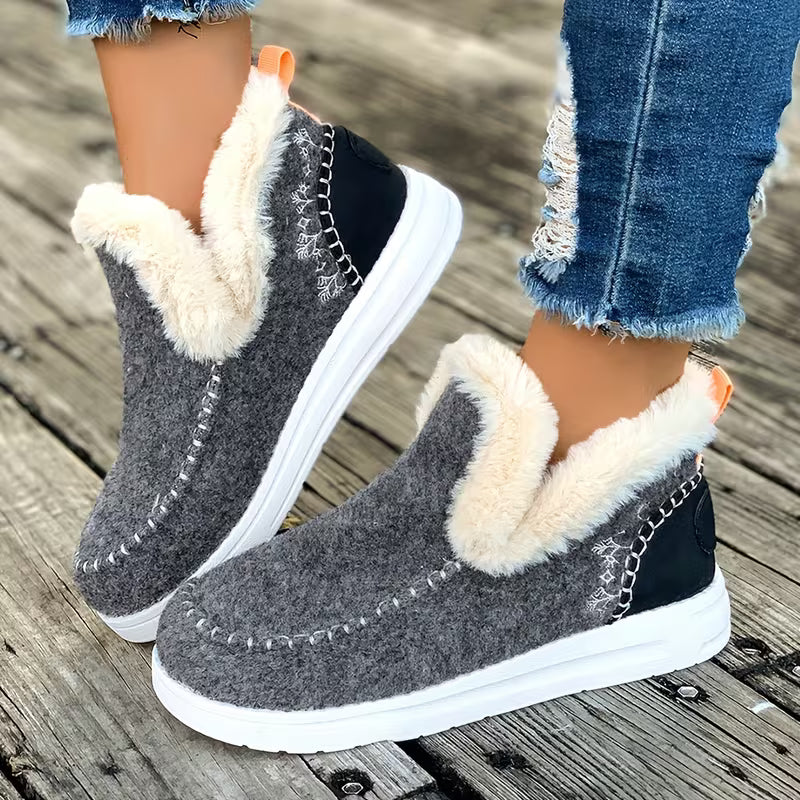 Women'S Winter Fleece Ankle Boots, Warm Snow Boots