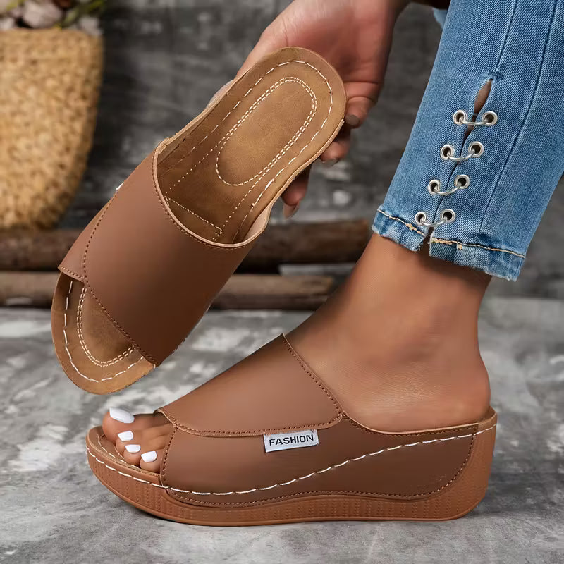 Summer Casual Thick Platform Heel, Comfortable Synthetic