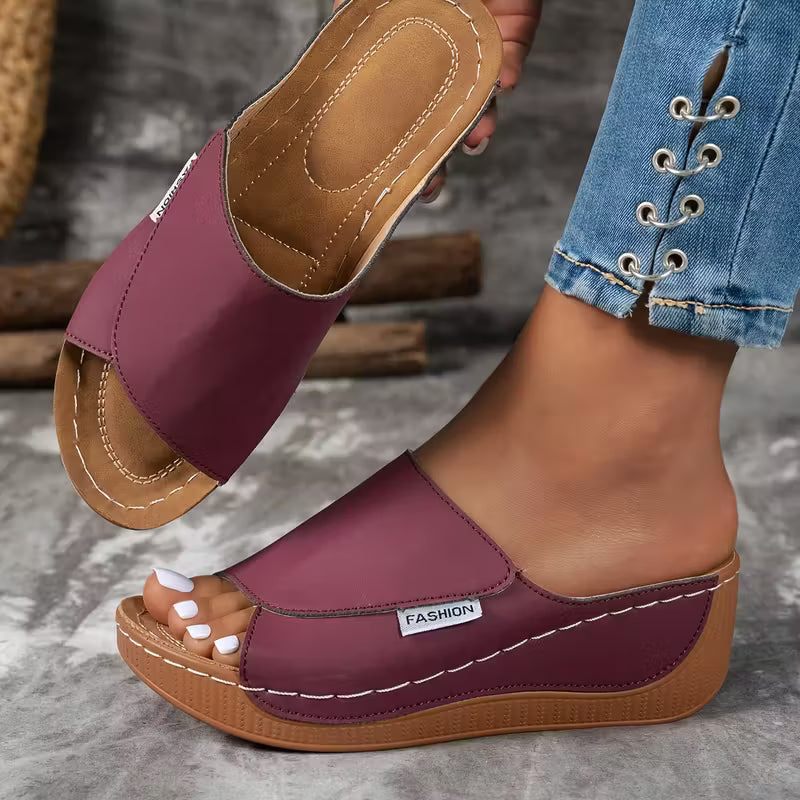 Summer Casual Thick Platform Heel, Comfortable Synthetic
