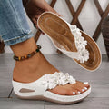 Flat Shoes with Floral Decor, Comfortable PU Sole