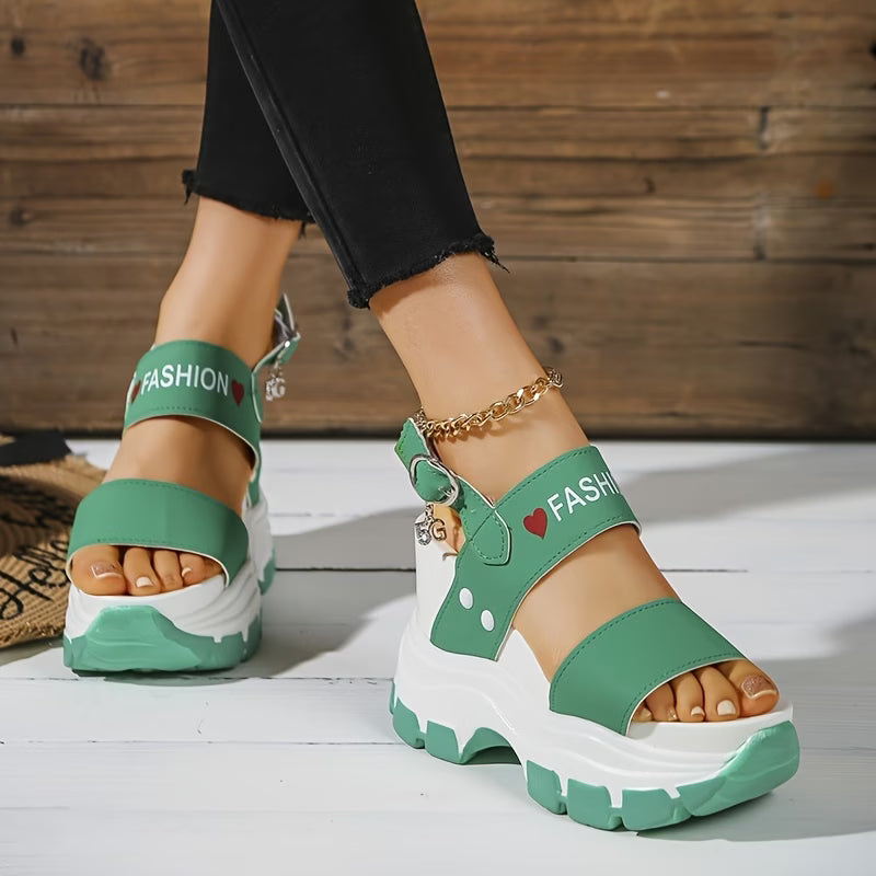 Women's Wedge Heeled Sandals, Platform Open Toe