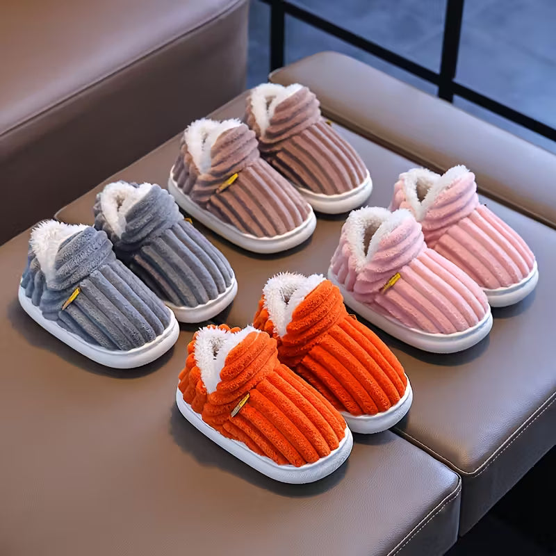 Casual Non-Slip Plush Home Slippers for Boys Girls