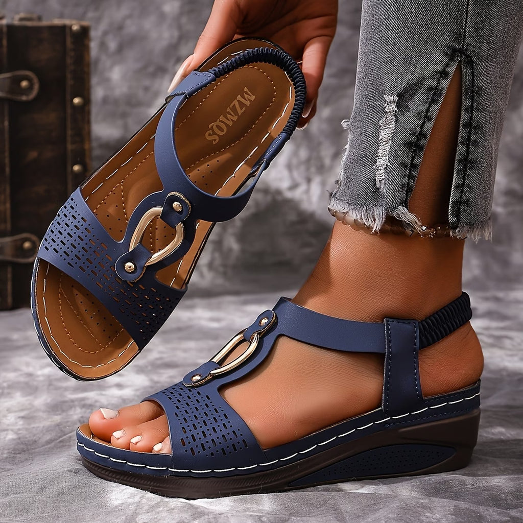 Women's Slip-On Platform Sandals with Thick Wedge