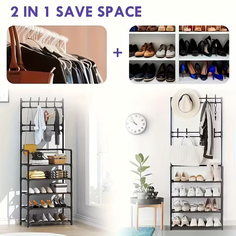 Multifunctional Metal 5 layer Shoe and Hat Storage Rack