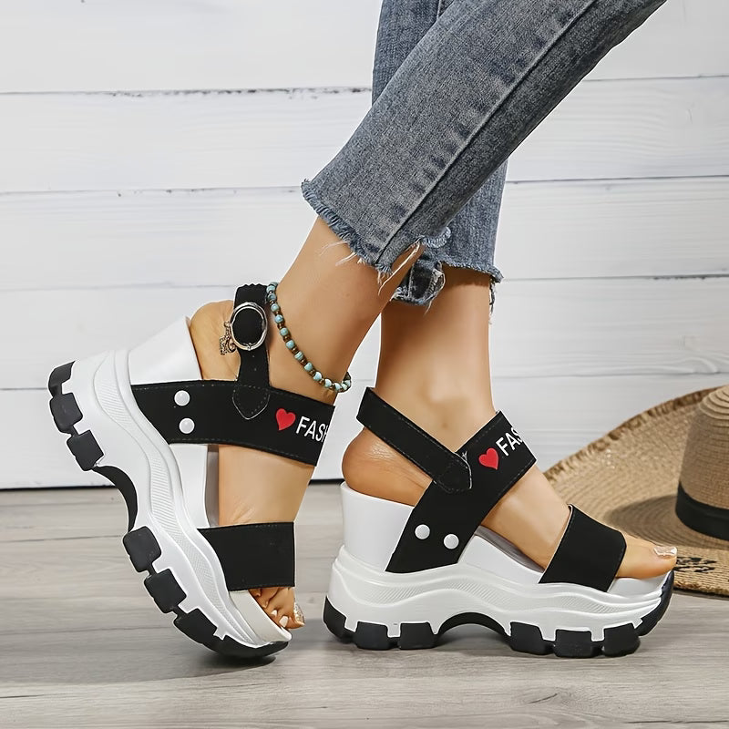 Women's Wedge Heeled Sandals, Platform Open Toe