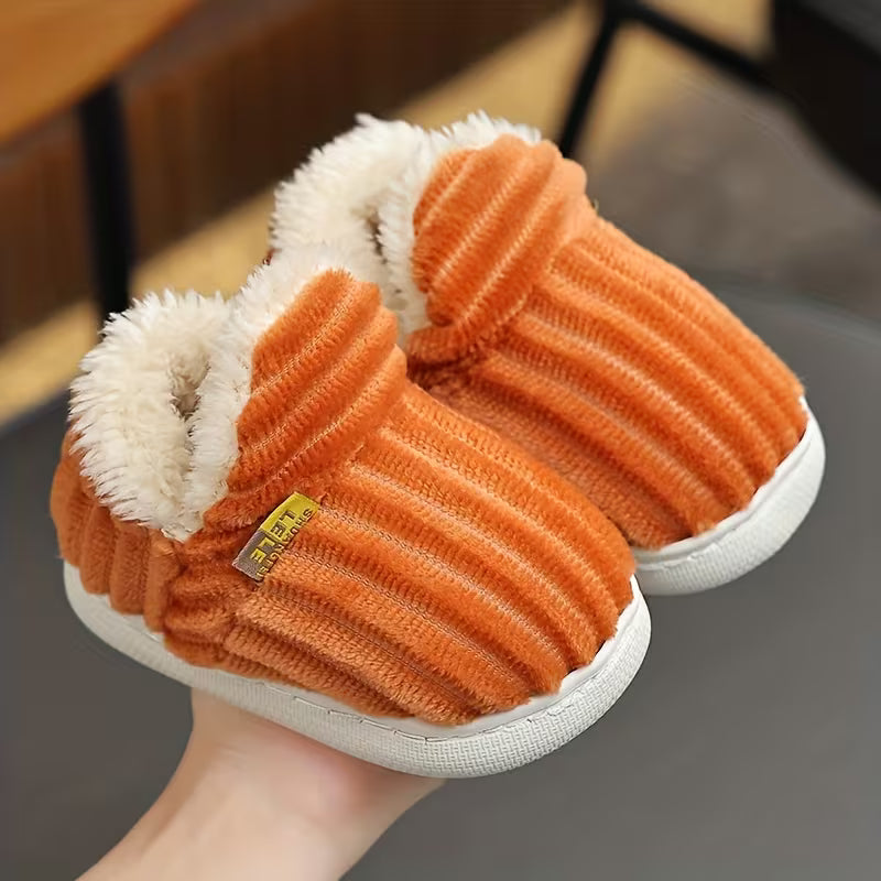 Casual Non-Slip Plush Home Slippers for Boys Girls