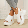 Classic Summer Sandals - Women's Platform Wedge Knit Sandals