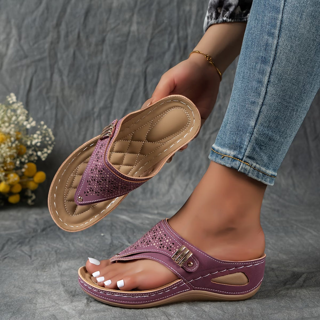 Women'S Fashion Wedge Flip-Flops with Ergonomic