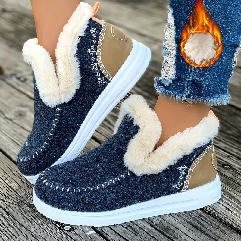Women'S Winter Fleece Ankle Boots, Warm Snow Boots