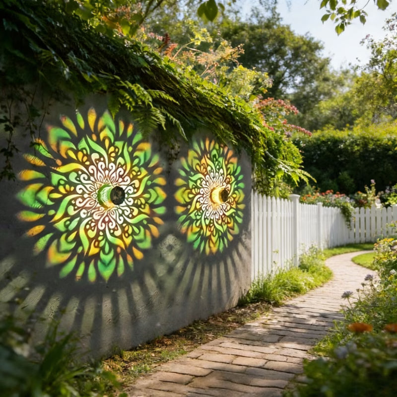 Mandala Light, Solar Fence Light Outdoor Projection