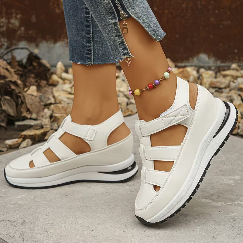 A Pair of Women's Wedge Sandals with Hidden Height Increase