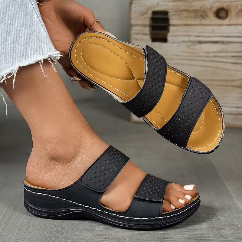 Women'S Sandals, Two-Strap Open-Toe Wedge Sandals