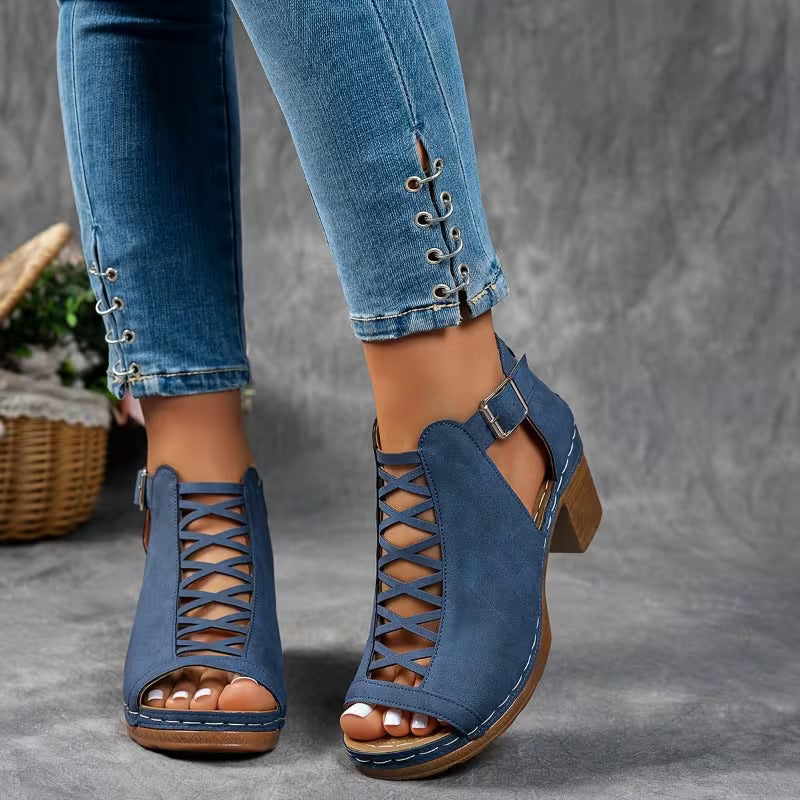 Women'S Summer Black Classic Fashion Wedge Sandals