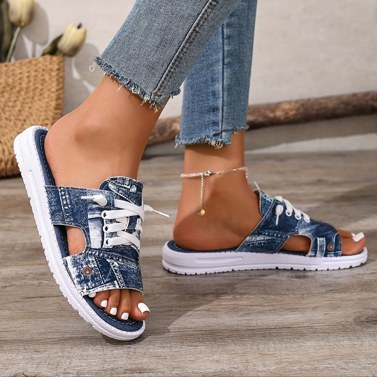 Women's  Geometric Beach Sandals  Slip- Open-Toe