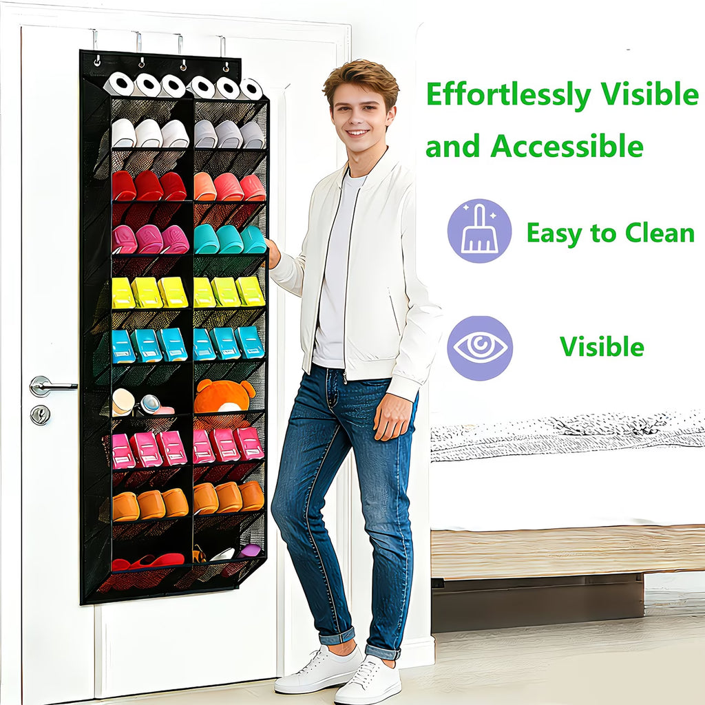 -Door Shoe Organizer with 30 Pairs Capacity