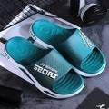 Men's Fashion Alphabet Print Slides, Casual Non Slip Slippers