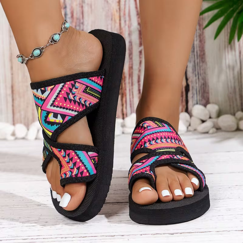 Women'S Flip-Flops with Irregular Patterns, Women Shoes