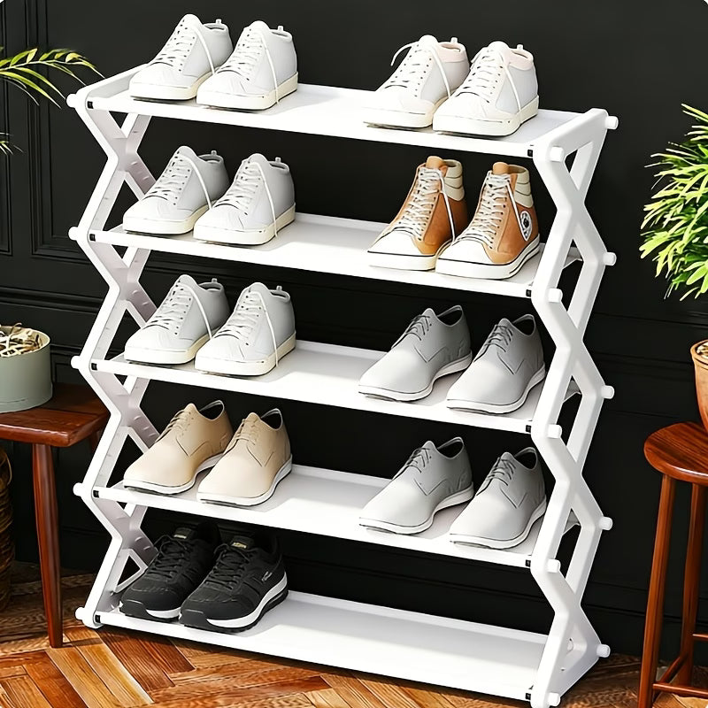 X-Shaped Multi-Functional Shoe Storage System, Multi-Layer