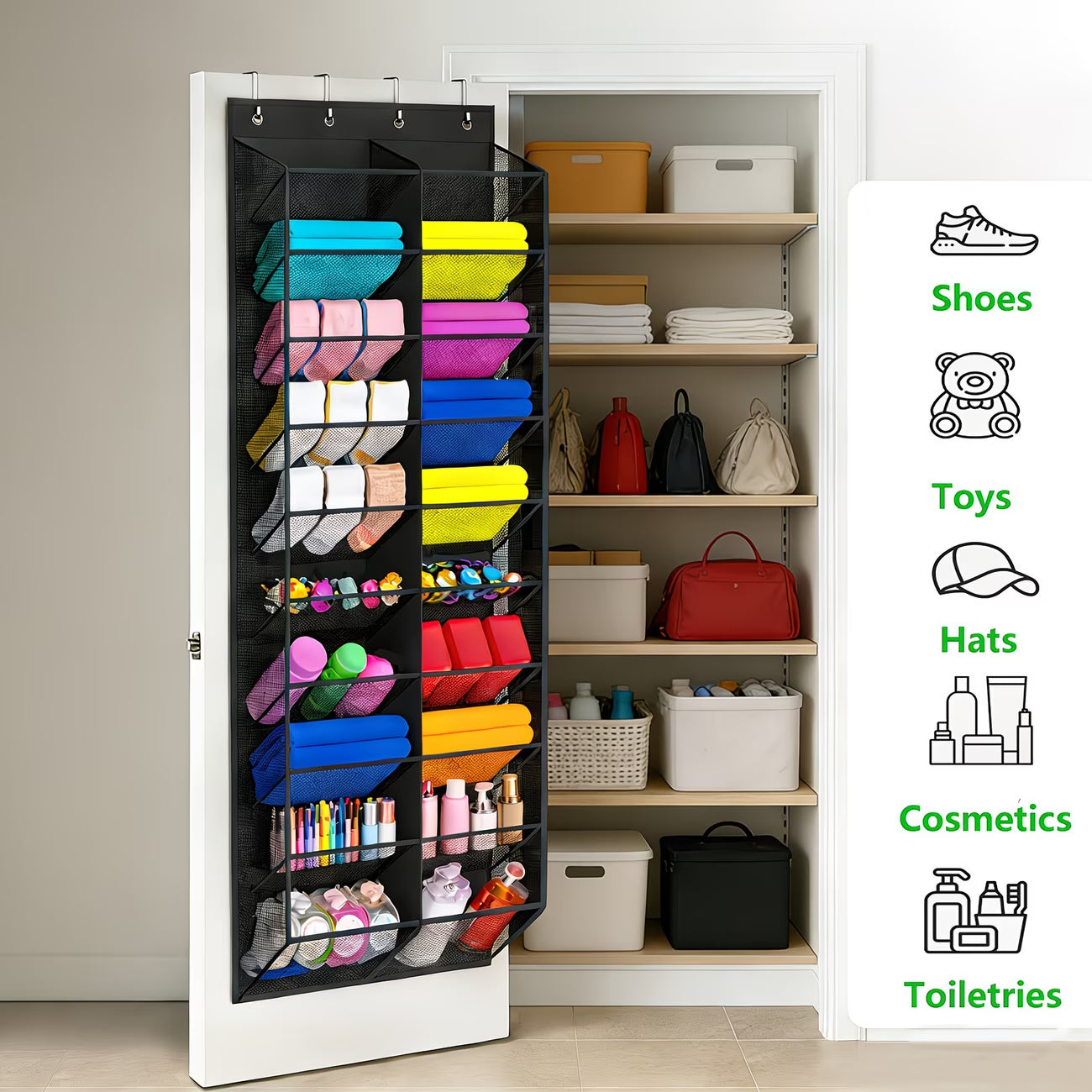 -Door Shoe Organizer with 30 Pairs Capacity