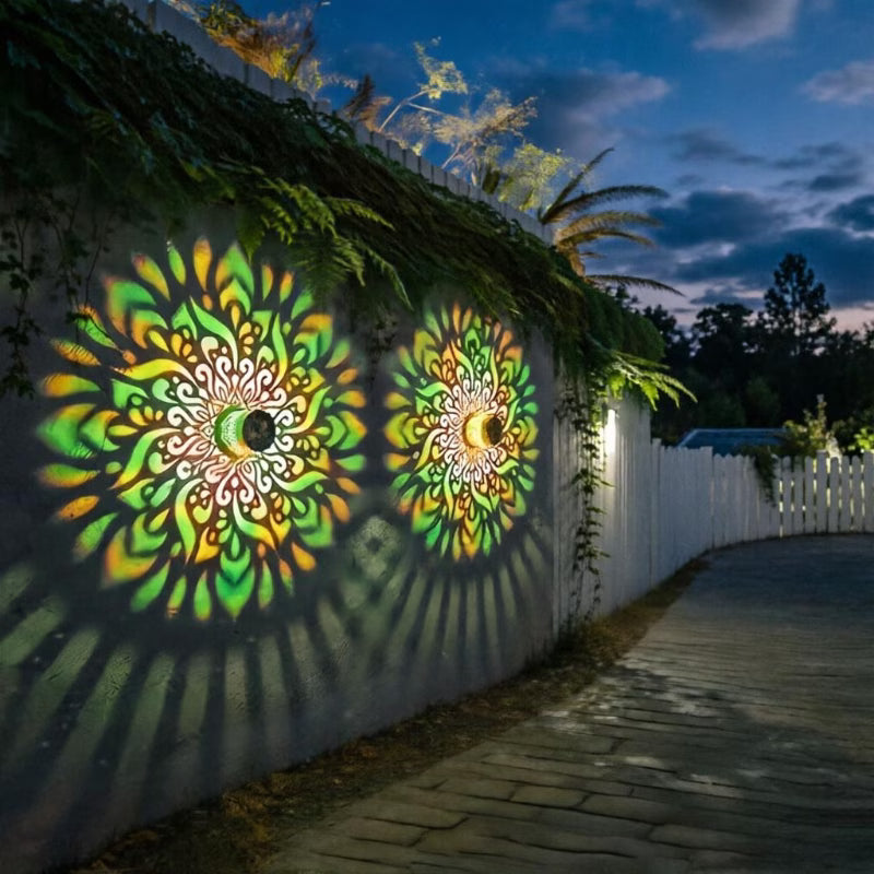 Mandala Light, Solar Fence Light Outdoor Projection