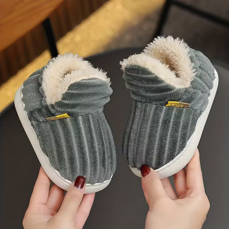 Casual Non-Slip Plush Home Slippers for Boys Girls