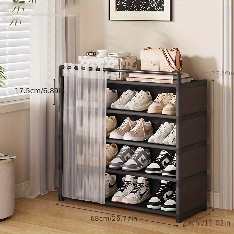 1 Set - Dustproof Transparent Retail Shoe Display Cabinet, Foldable,