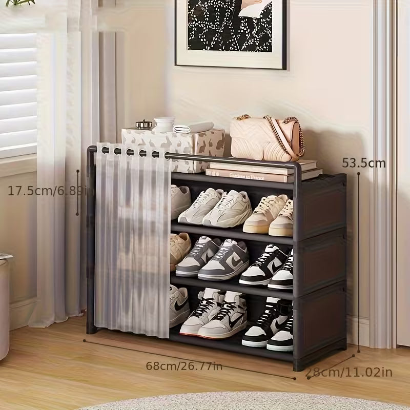 1 Set - Dustproof Transparent Retail Shoe Display Cabinet, Foldable,