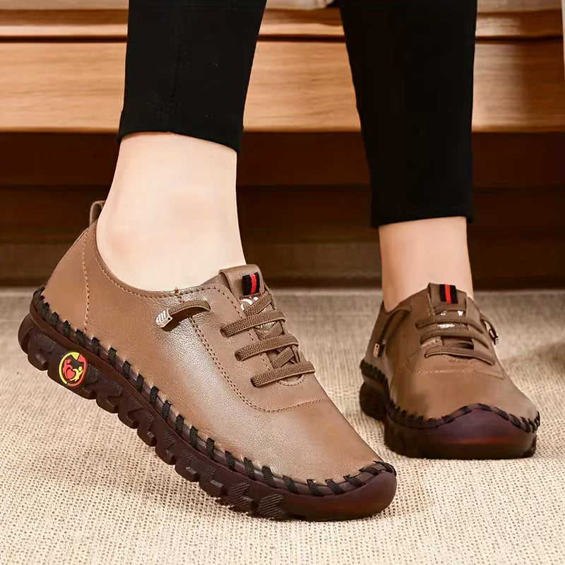 Casual Women Shoes Platform Loafers Lace Up Flats