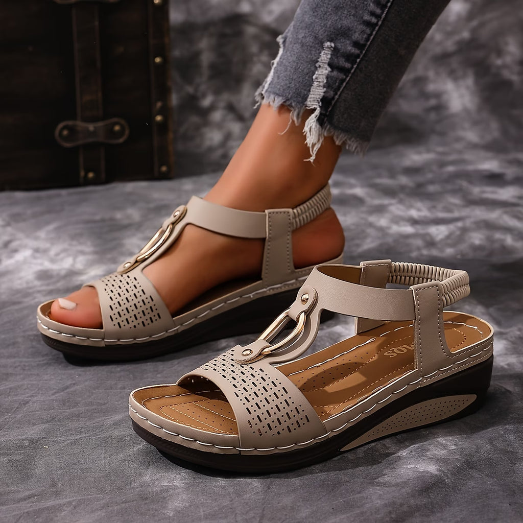 Women's Slip-On Platform Sandals with Thick Wedge